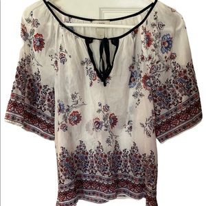 Ann Taylor’s Loft Sheer Multicolor Blouse Small